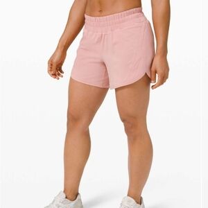 Lululemon Pink Track That Mid-Rise Lined Short 5"